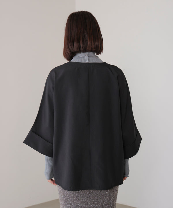 麻ライクキータックブラウス