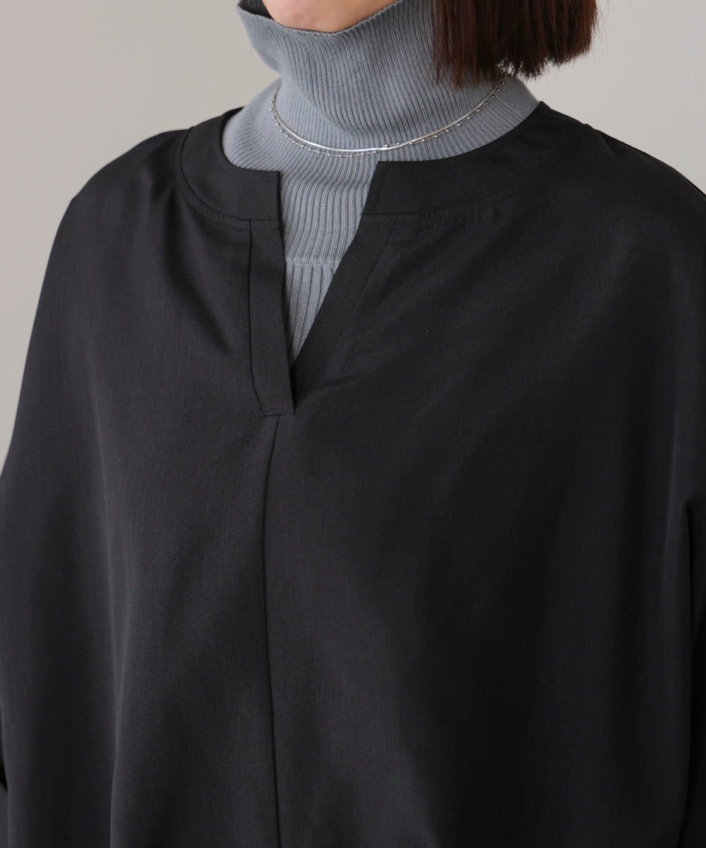 麻ライクキータックブラウス