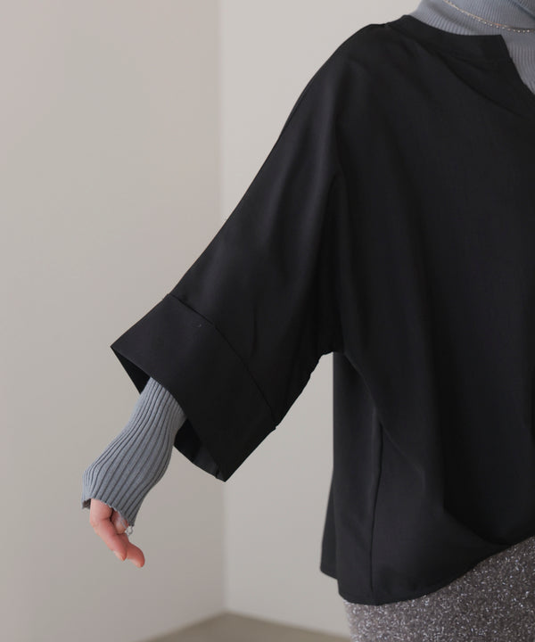 麻ライクキータックブラウス