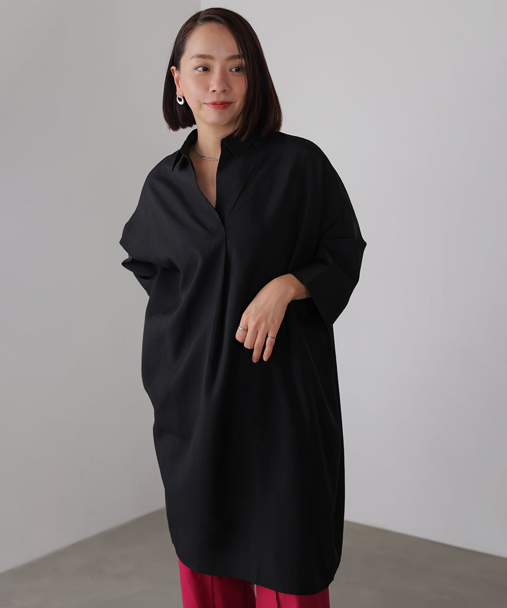 麻ライクスキッパーシャツチュニック