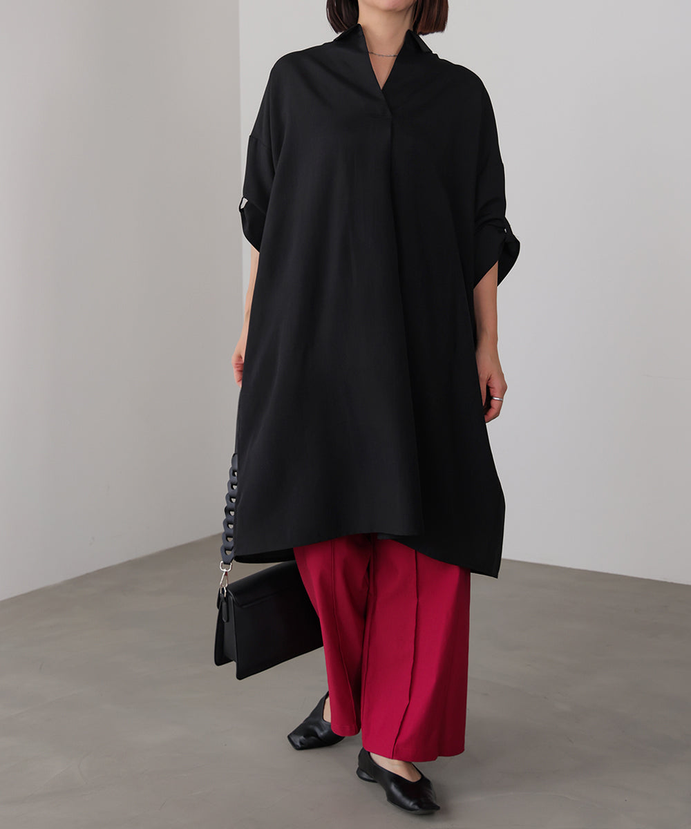 麻ライクスキッパーシャツチュニック