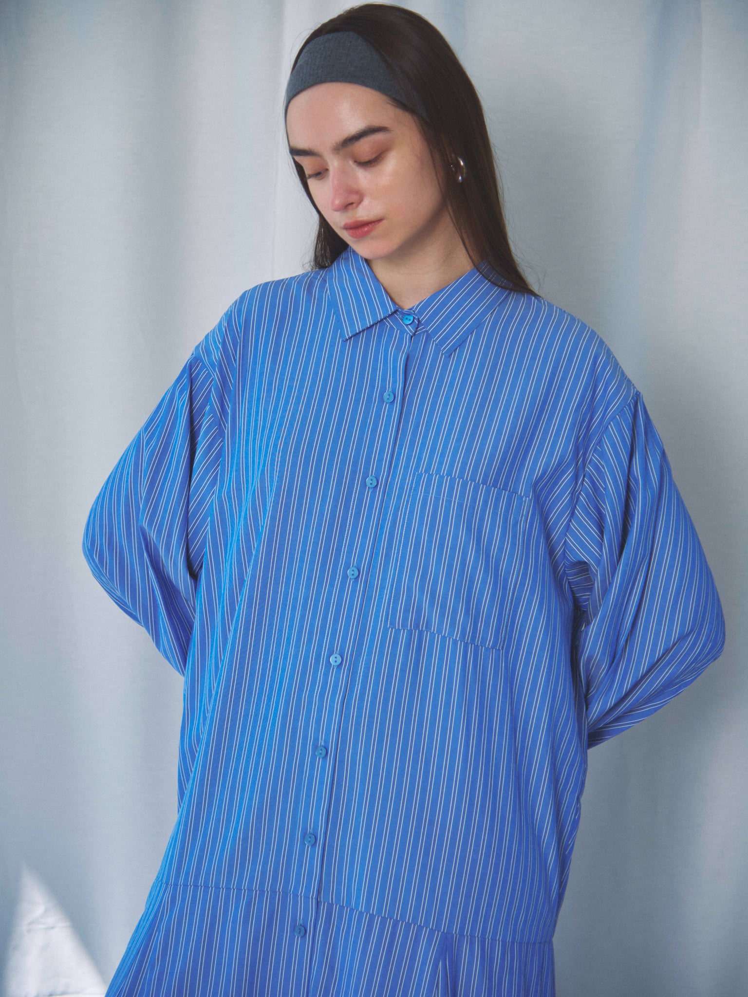 STRIPED SHIRT OP(ｽﾄﾗｲﾌﾟｼｬﾂﾜﾝﾋﾟｰｽ)