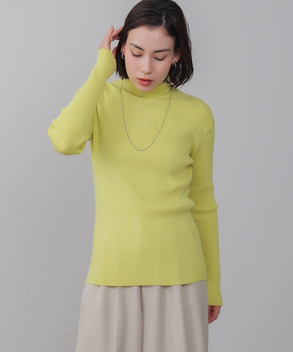 【温度調整素材】バック釦タートルニット