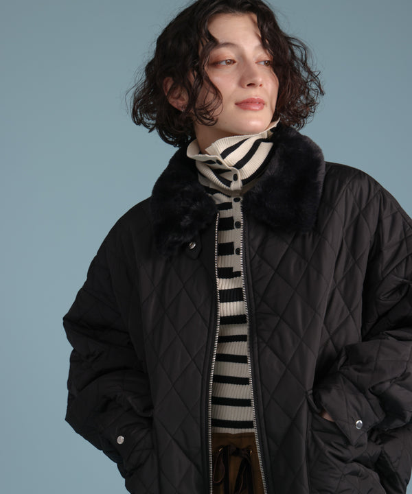 【温度調整素材】バック釦タートルニット