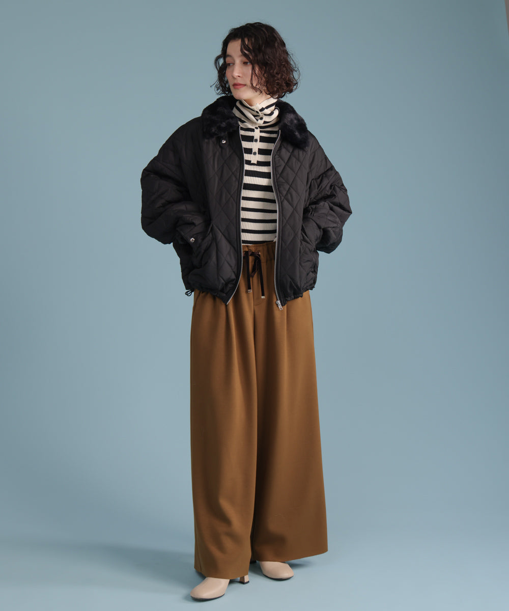 【温度調整素材】バック釦タートルニット