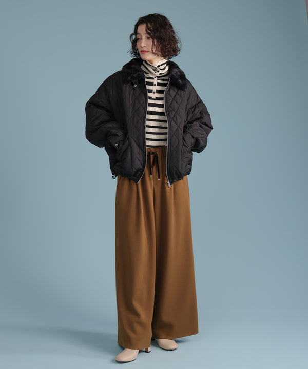 【温度調整素材】バック釦タートルニット