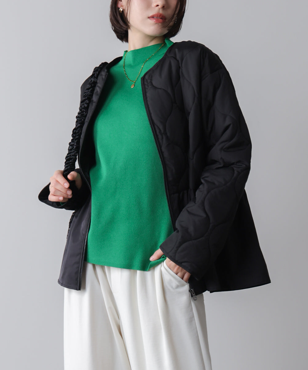 ハイネック総針ニットプルオーバー