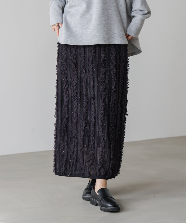 フリンジスパンコールニットスカート