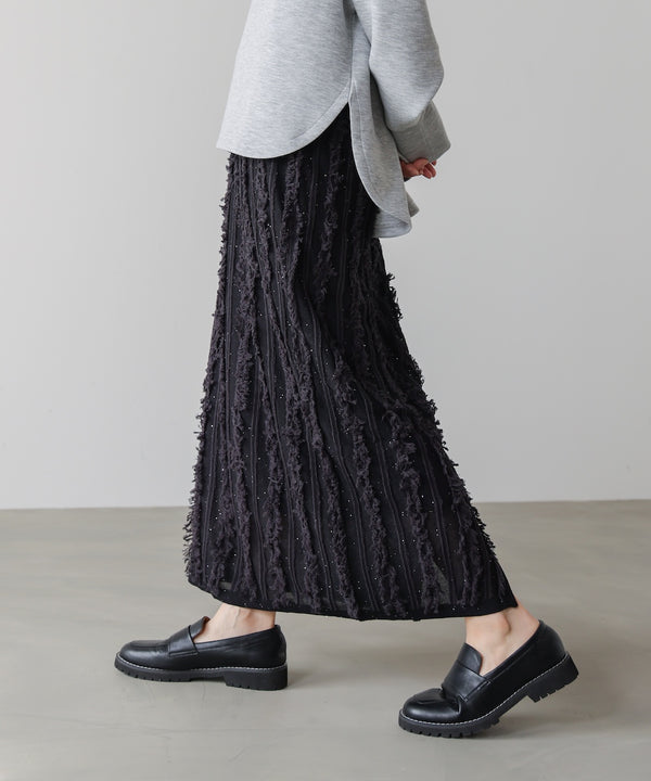 フリンジスパンコールニットスカート