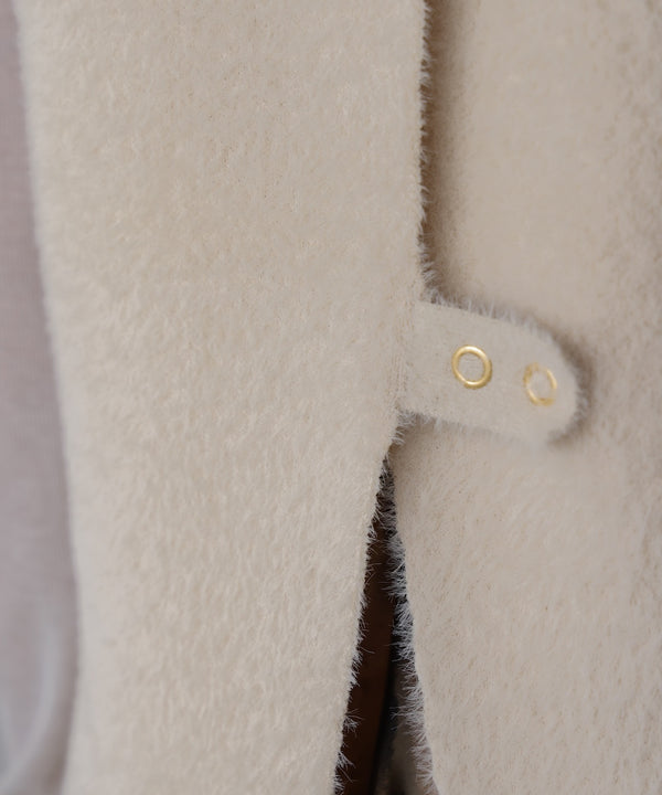 ダブルフェイスフェザースリットベスト