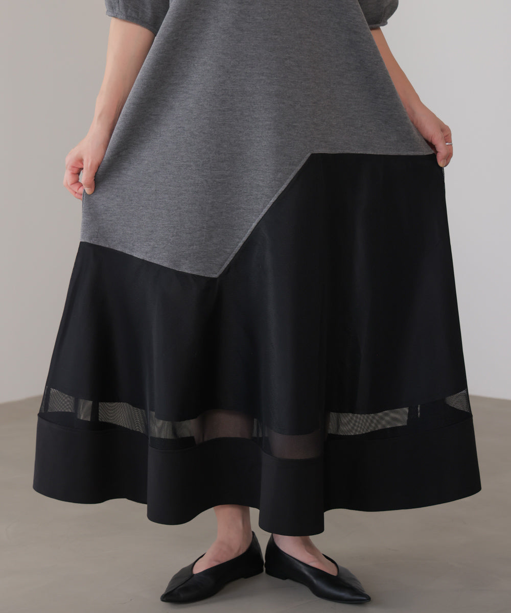 パウンドストレッチメッシュワンピース