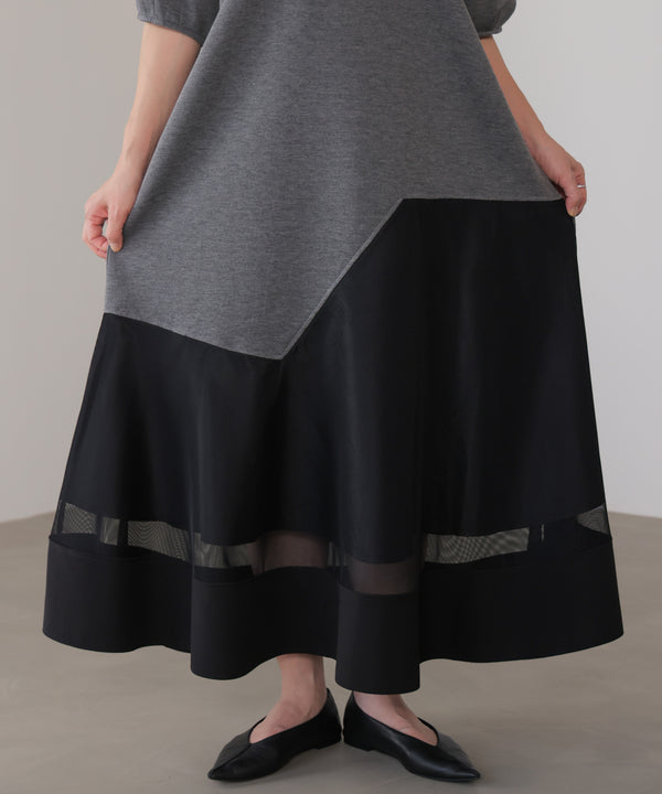 パウンドストレッチメッシュワンピース