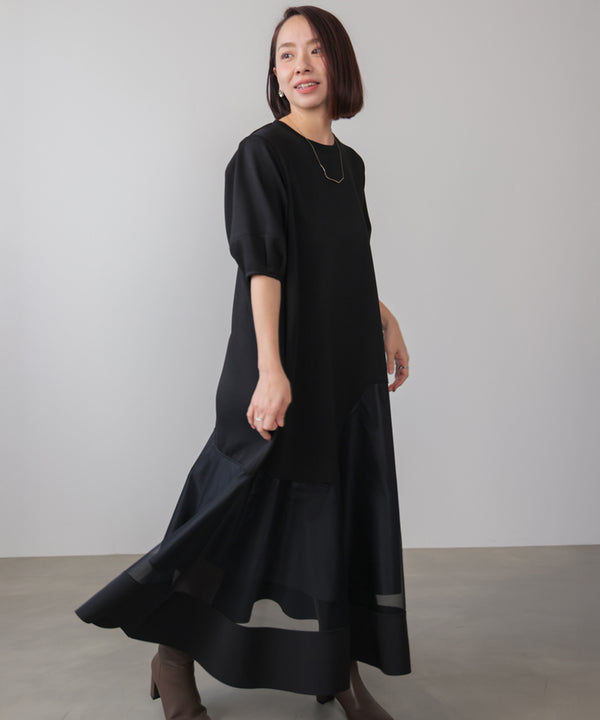 パウンドストレッチメッシュワンピース