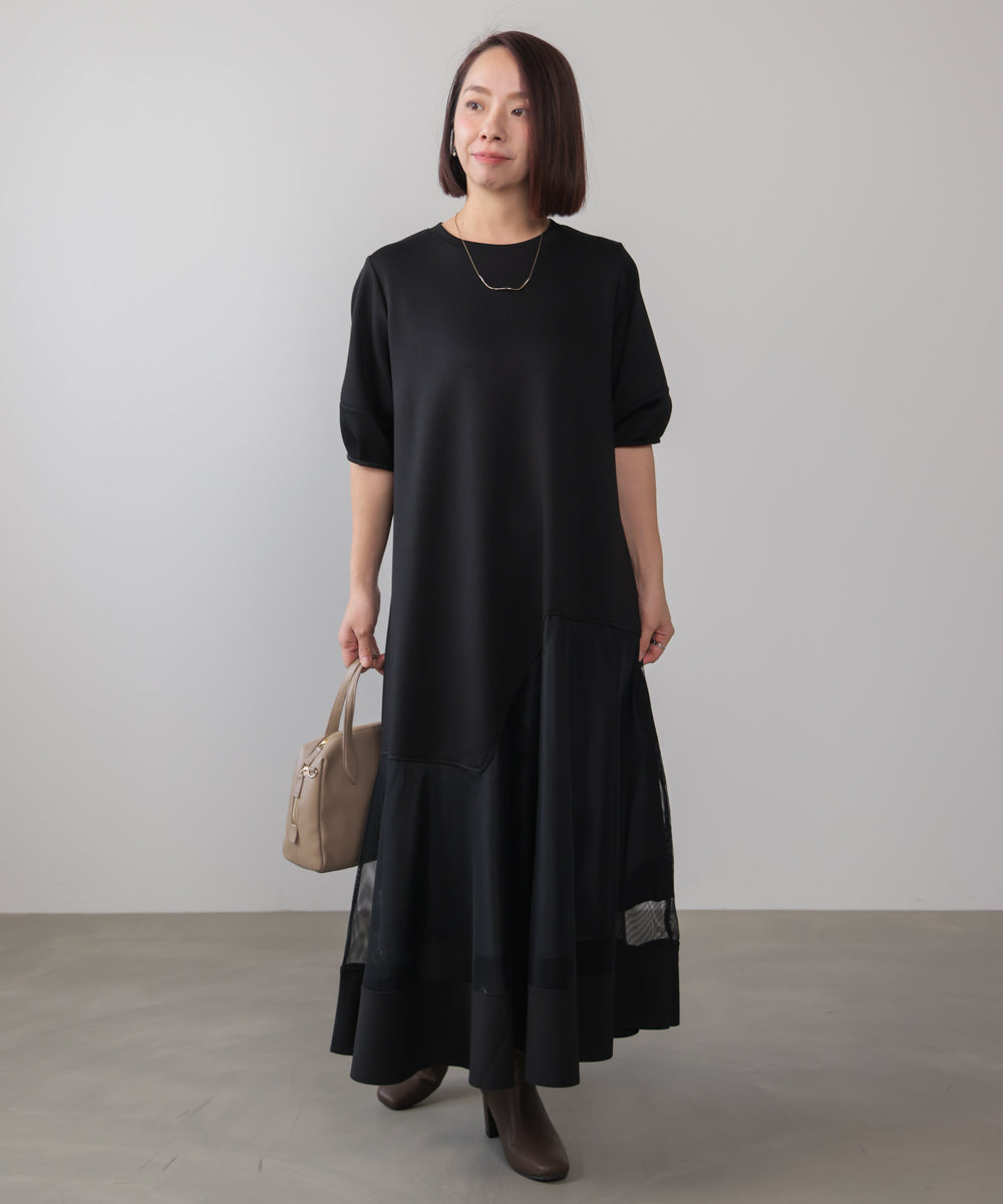 パウンドストレッチメッシュワンピース