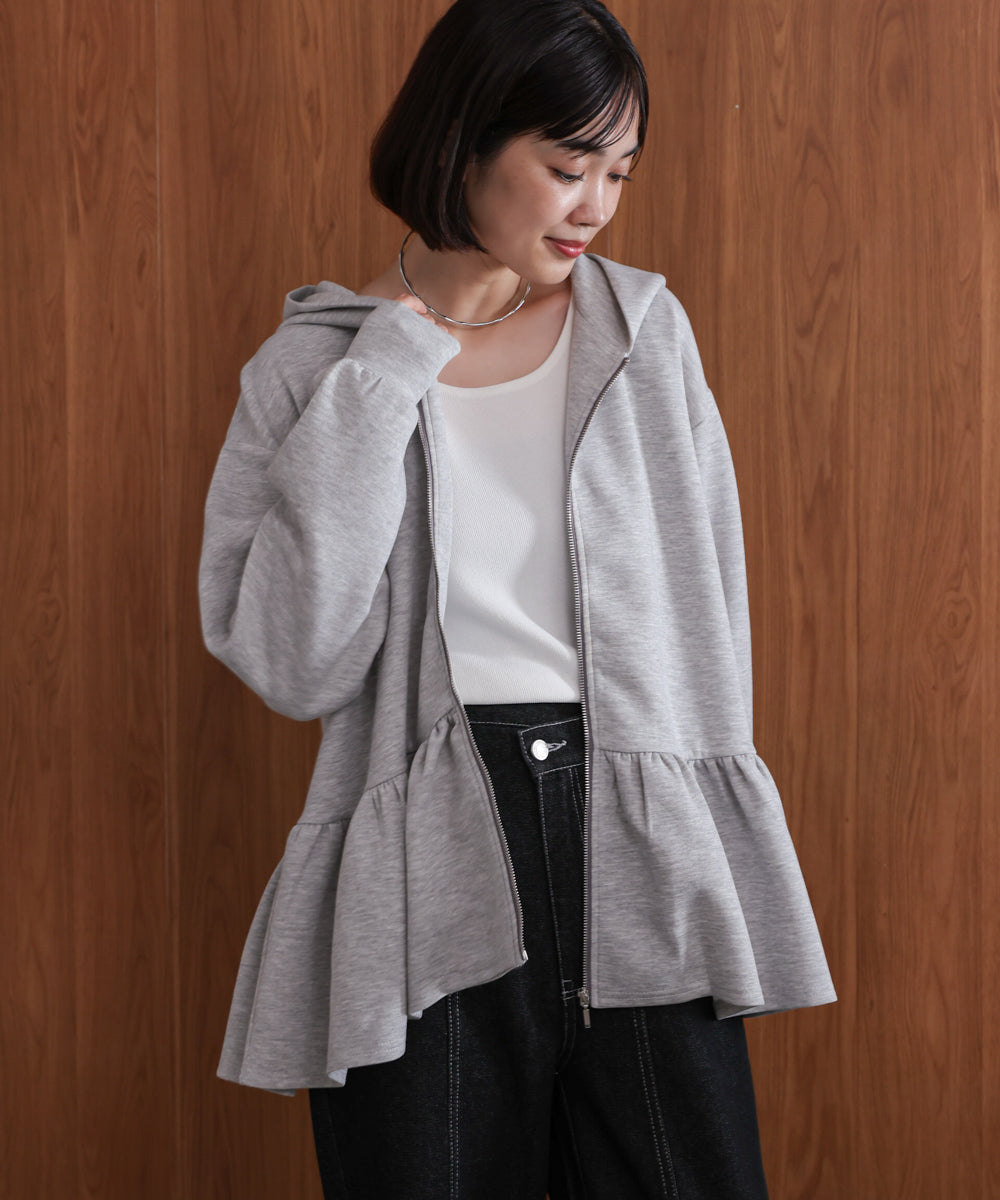 WEB限定】ペプラムフレアパーカー