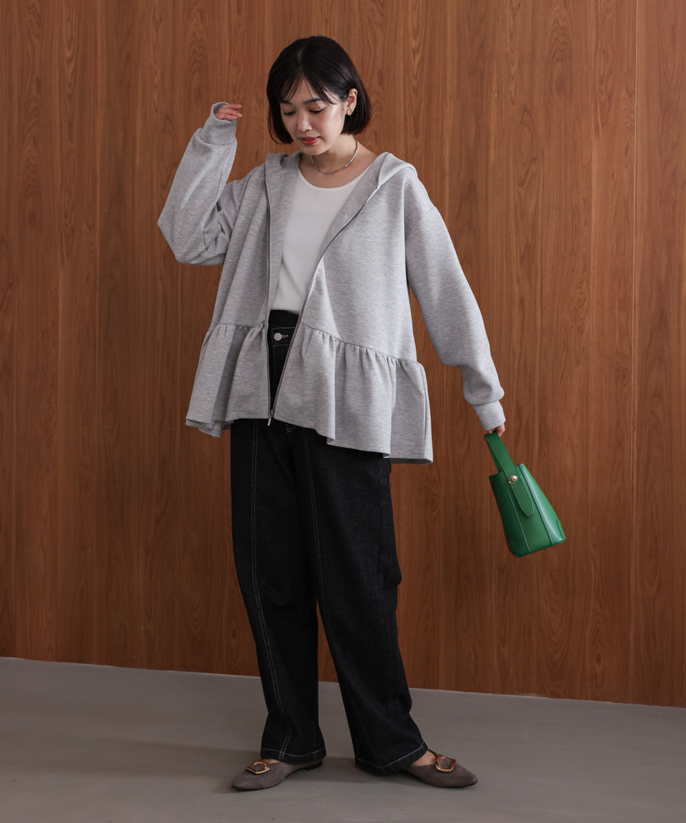 WEB限定】ペプラムフレアパーカー