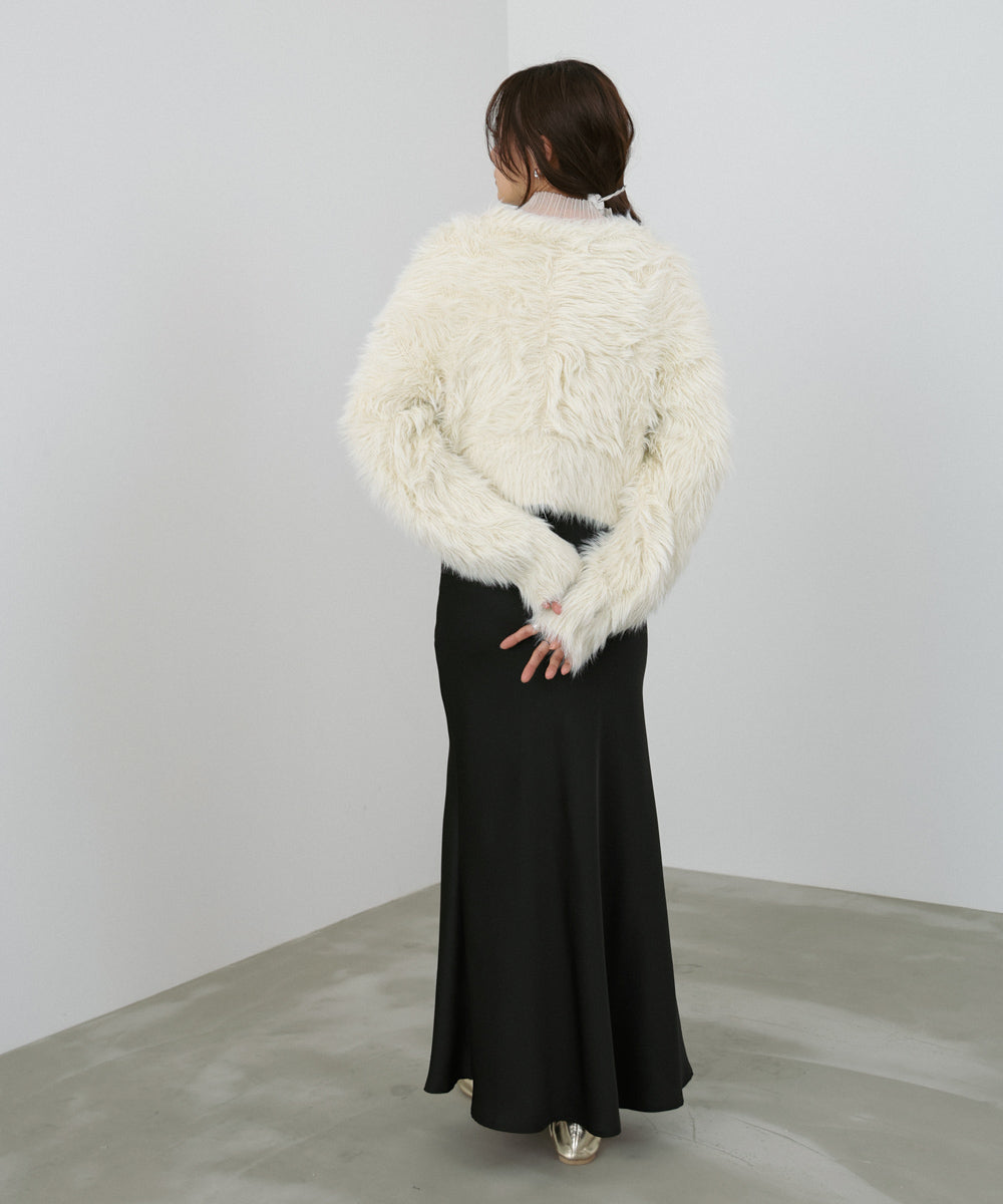 【選べる着丈】ハートボタンシャギーニットカーディガン