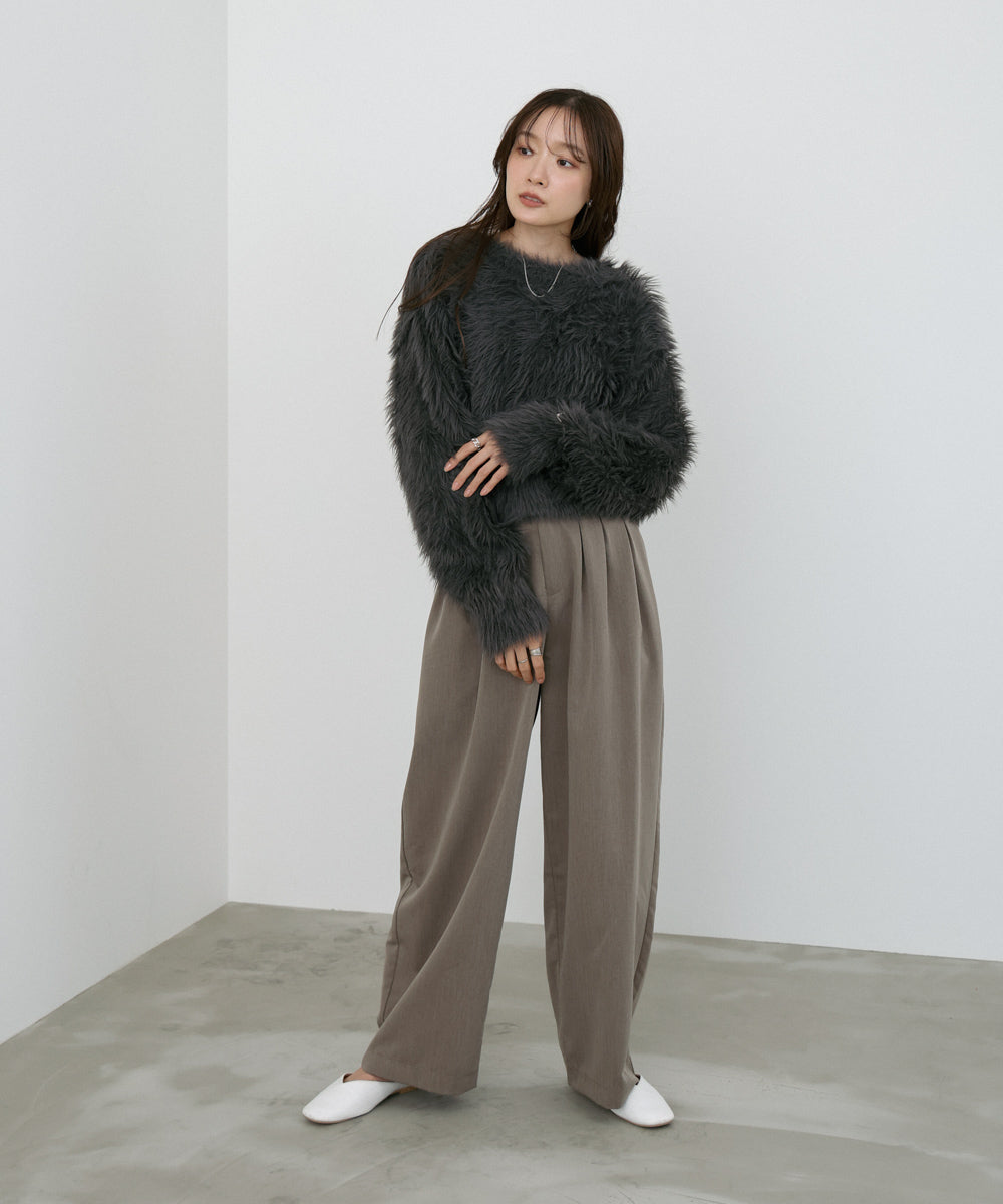 【選べる着丈】ハートボタンシャギーニットカーディガン