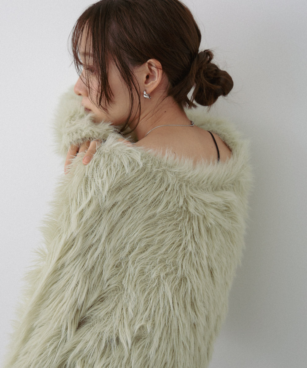 【選べる着丈】ハートボタンシャギーニットカーディガン