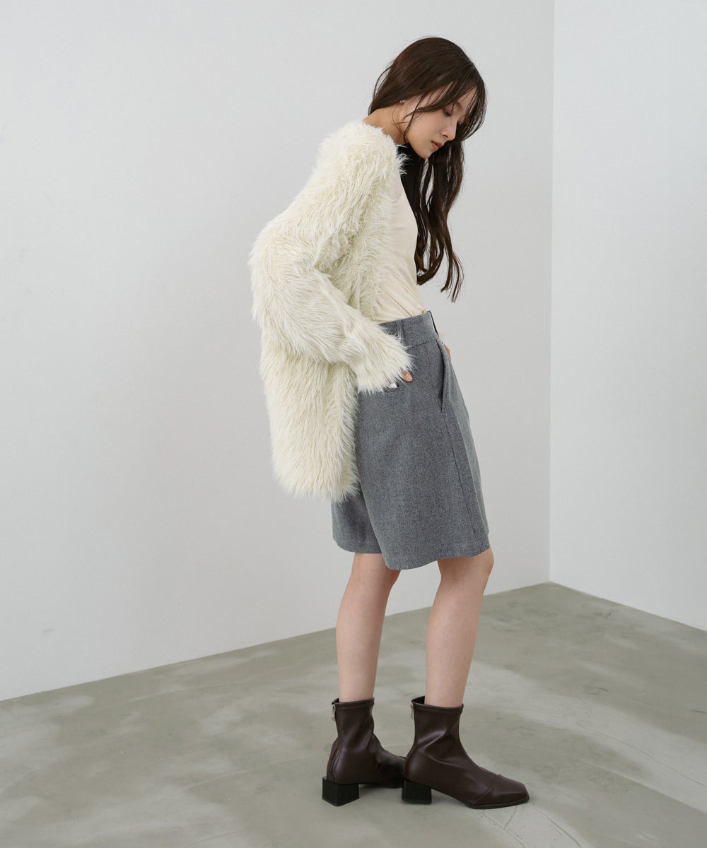 【選べる着丈】ハートボタンシャギーニットカーディガン