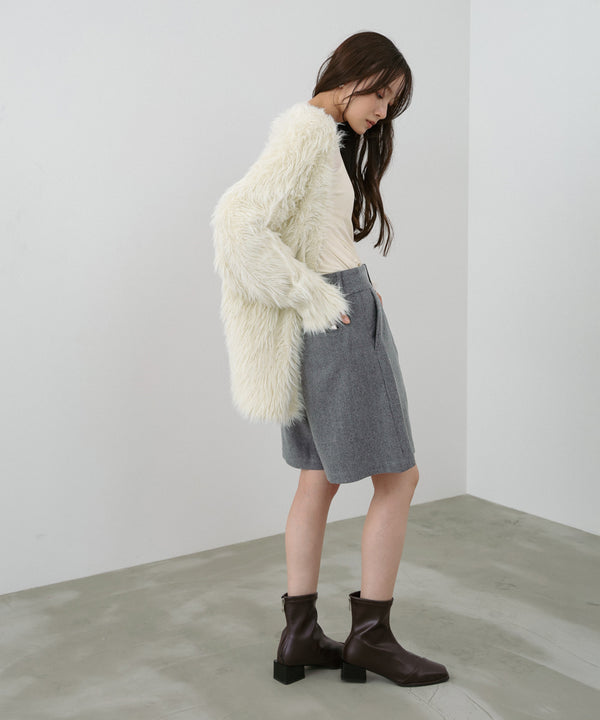 【選べる着丈】ハートボタンシャギーニットカーディガン