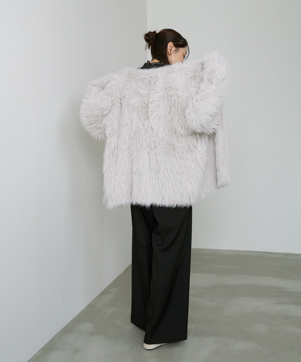 【選べる着丈】ハートボタンシャギーニットカーディガン