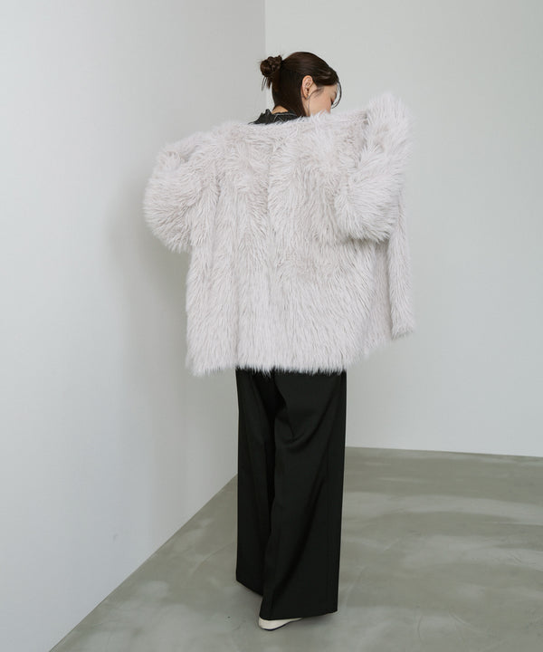 【選べる着丈】ハートボタンシャギーニットカーディガン