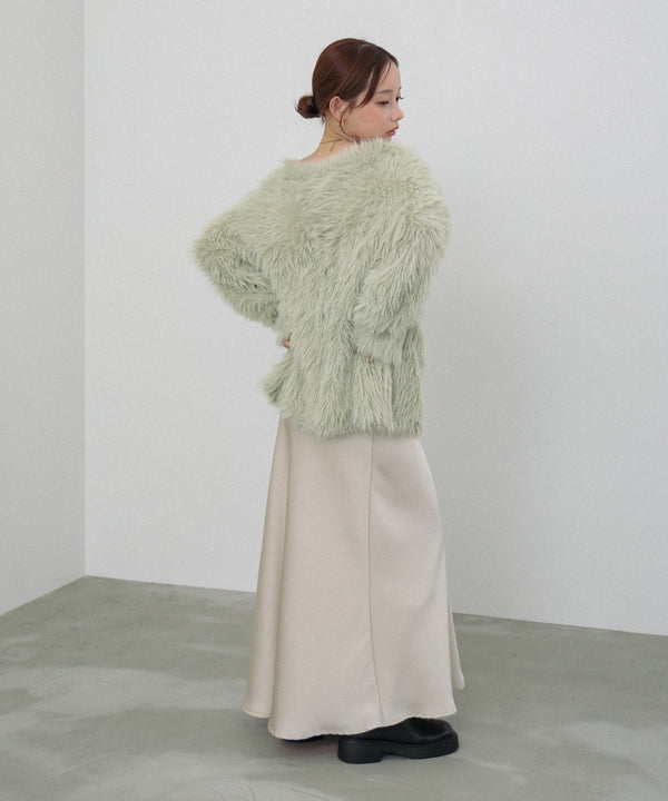 【選べる着丈】ハートボタンシャギーニットカーディガン