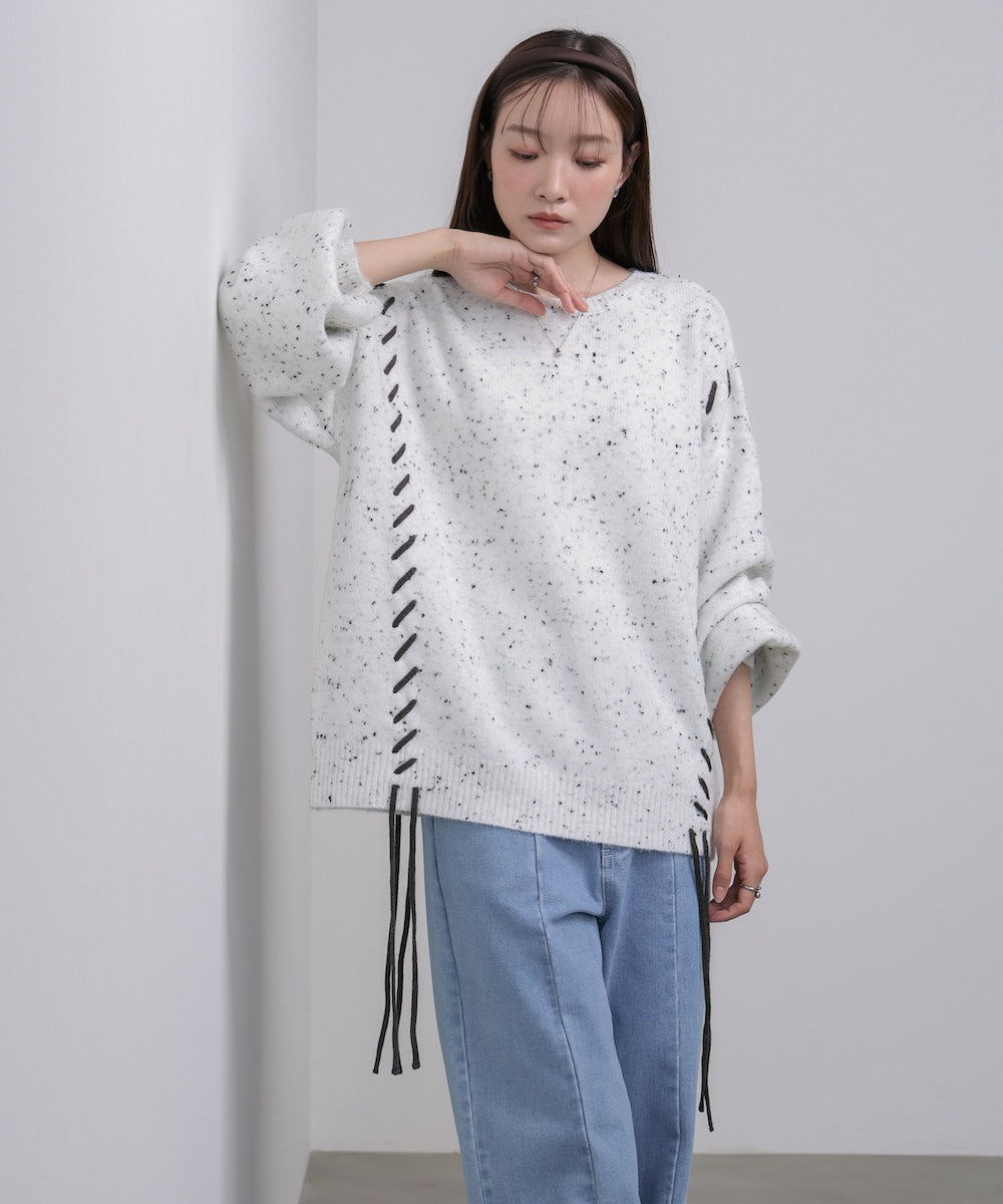 チョコッチップ編み上げトップス