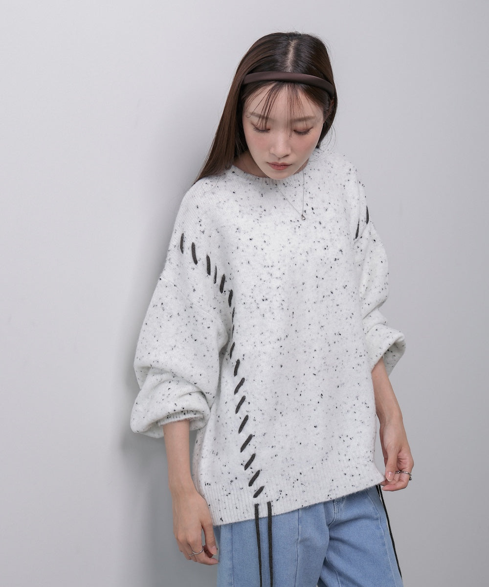 チョコッチップ編み上げトップス