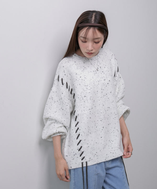 チョコッチップ編み上げトップス