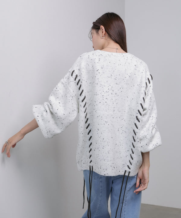 チョコッチップ編み上げトップス