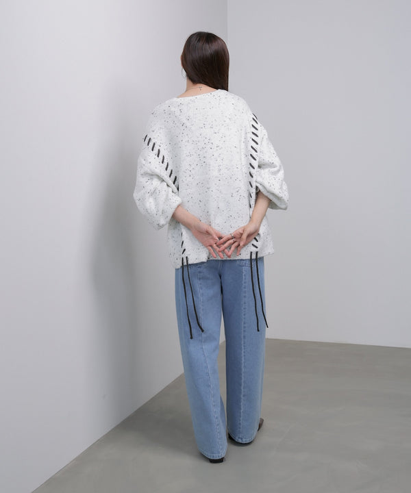 チョコッチップ編み上げトップス