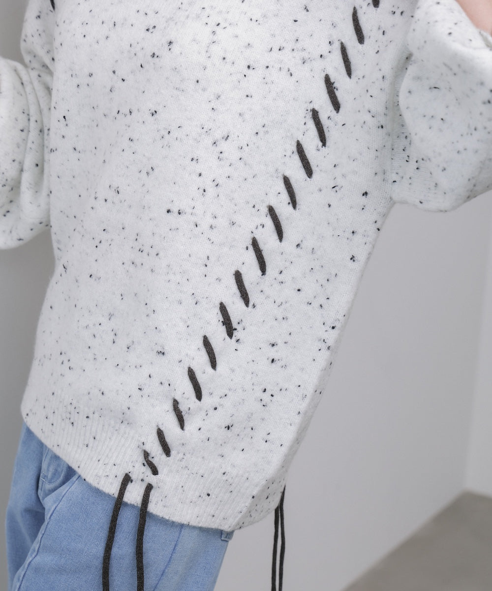 チョコッチップ編み上げトップス