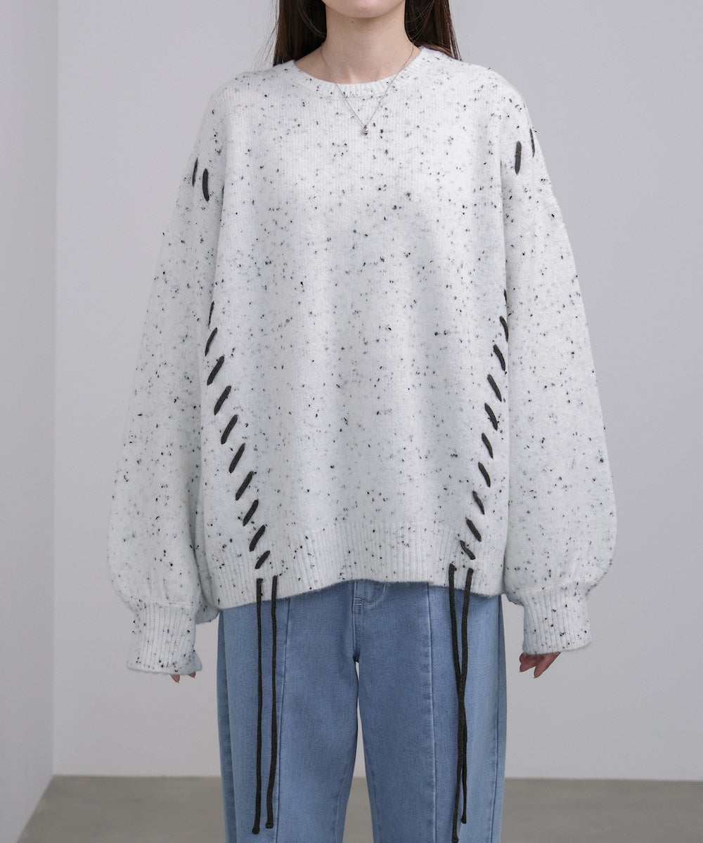 チョコッチップ編み上げトップス