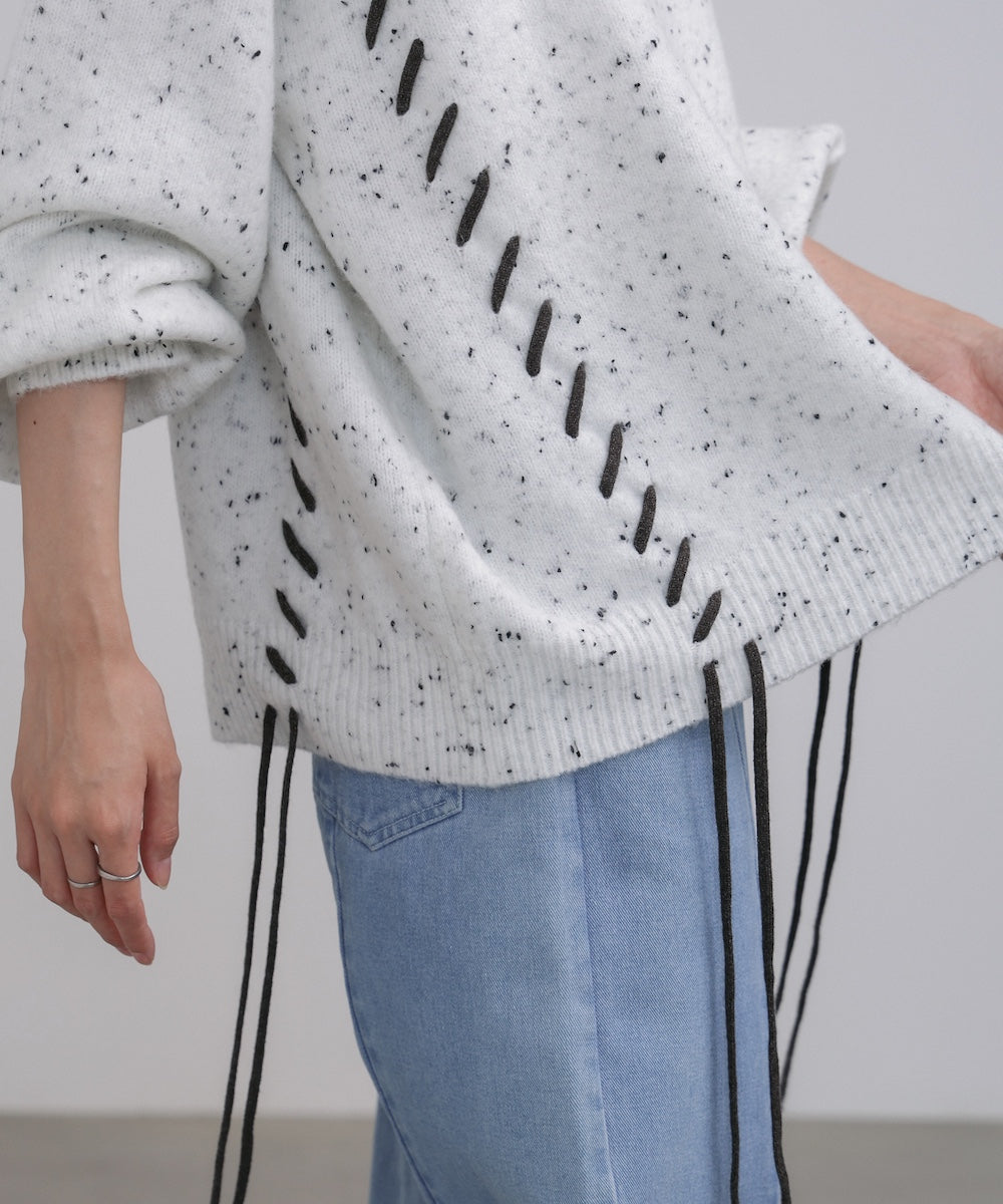 チョコッチップ編み上げトップス