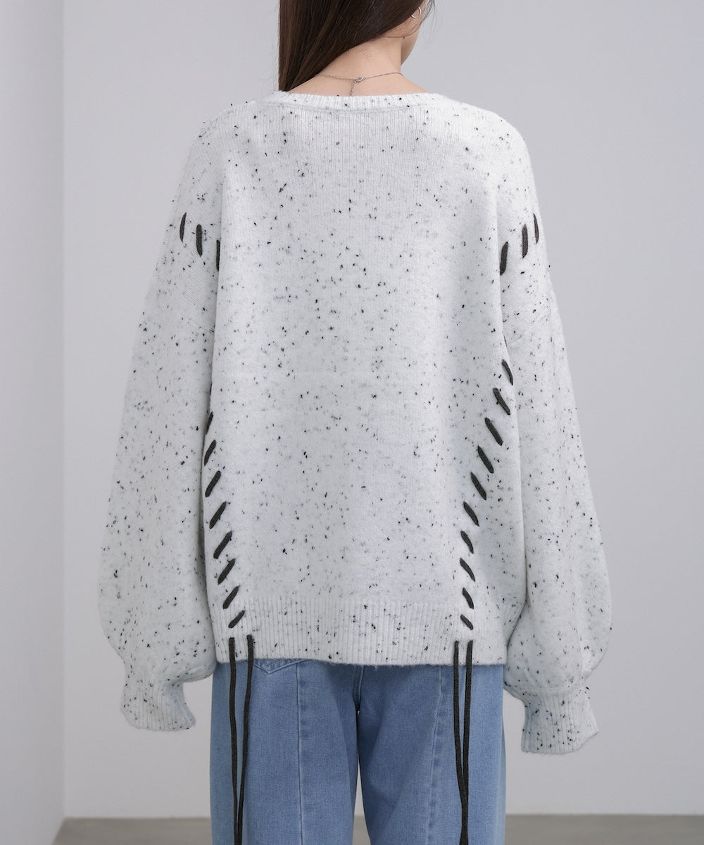 チョコッチップ編み上げトップス