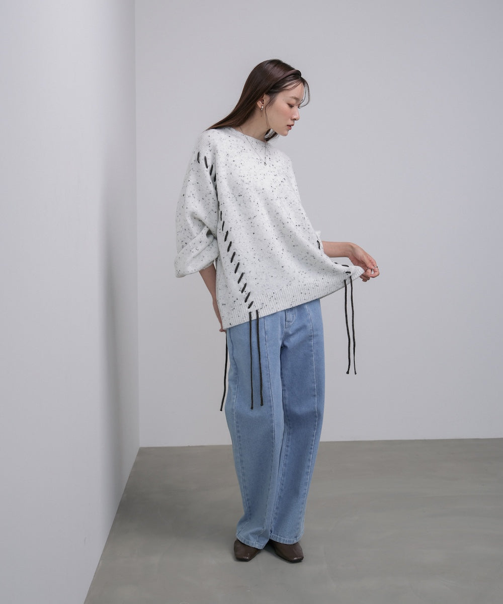 チョコッチップ編み上げトップス