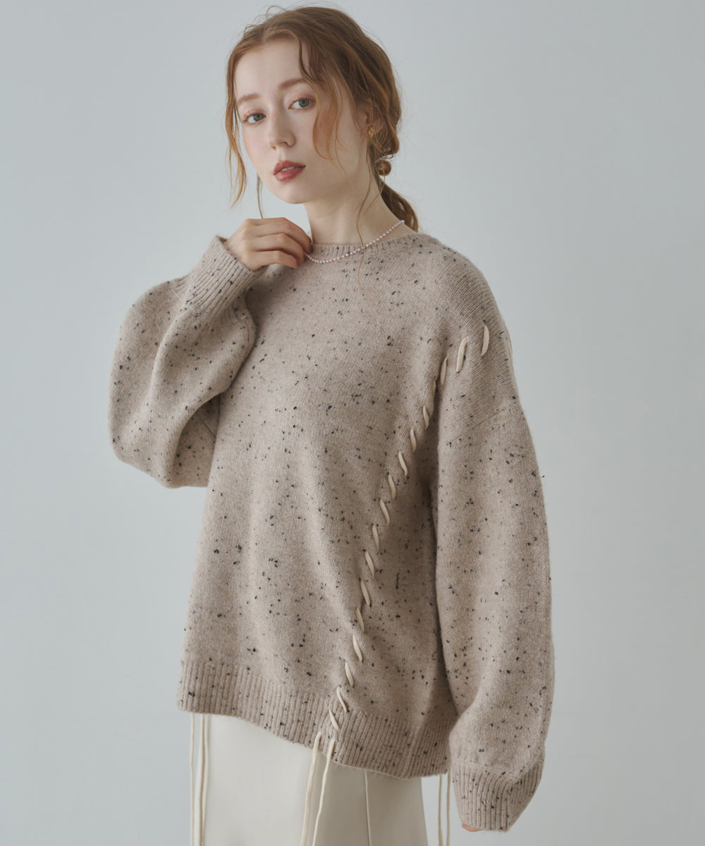 チョコッチップ編み上げトップス