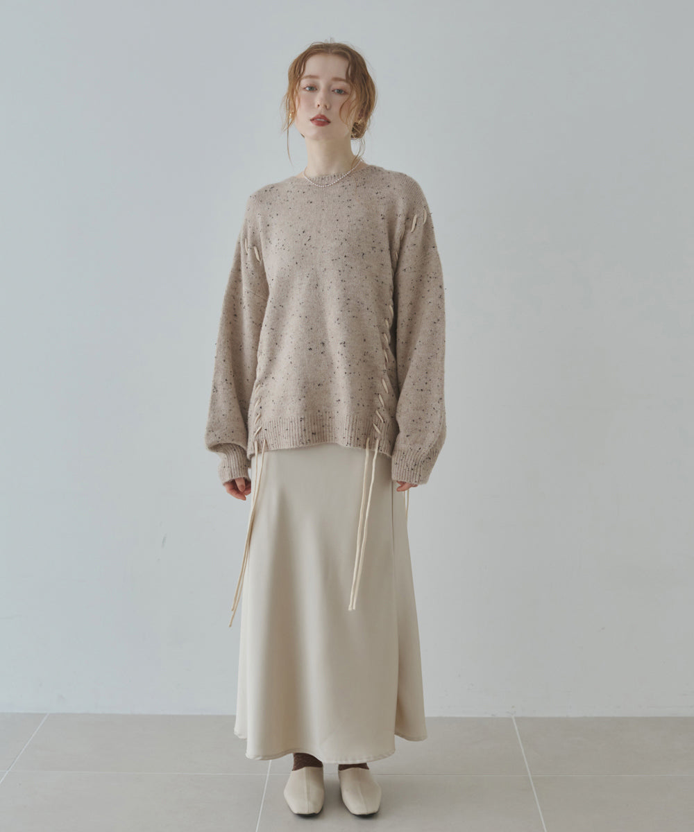 チョコッチップ編み上げトップス