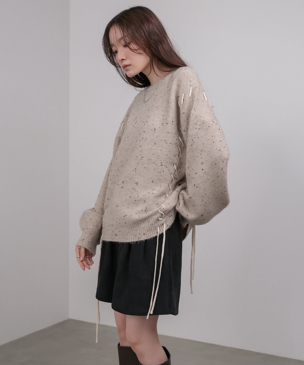 チョコッチップ編み上げトップス