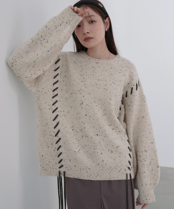 チョコッチップ編み上げトップス