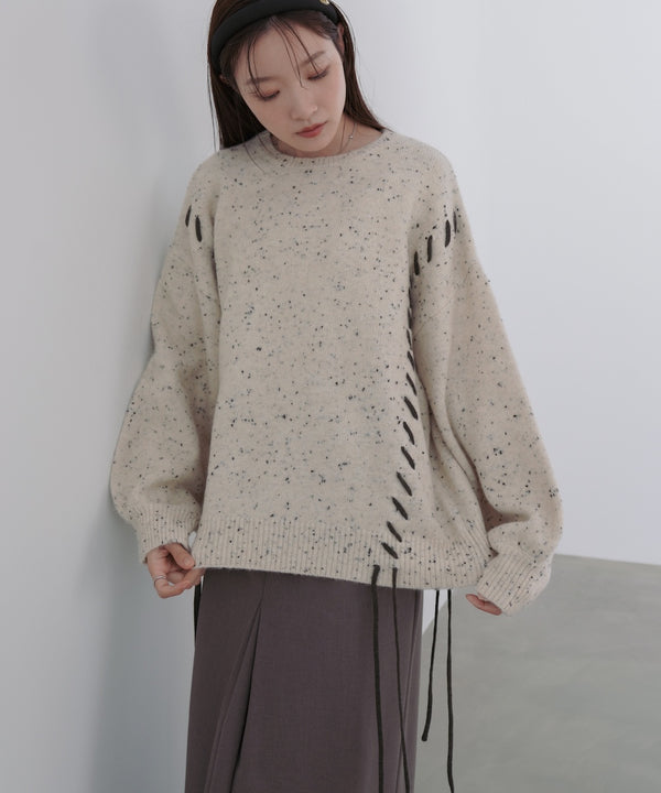 チョコッチップ編み上げトップス