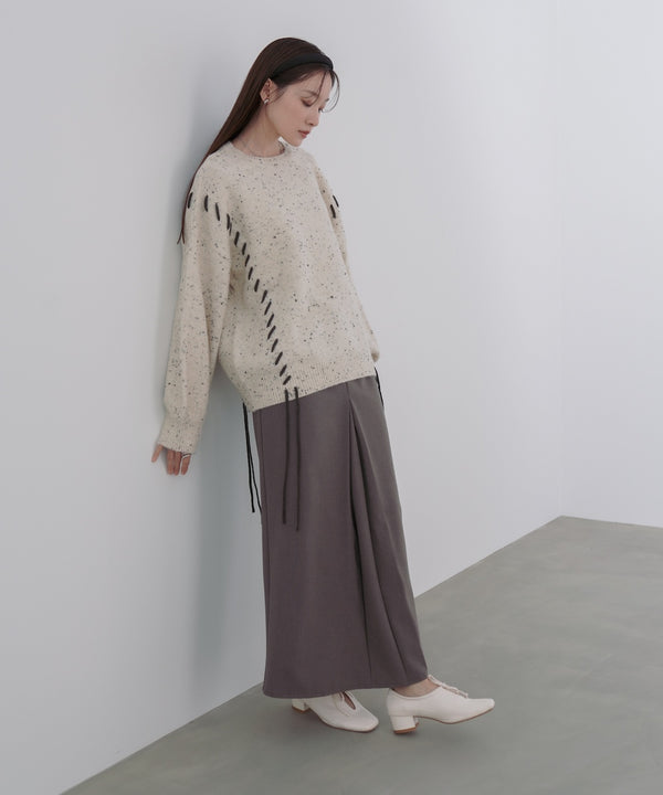 チョコッチップ編み上げトップス