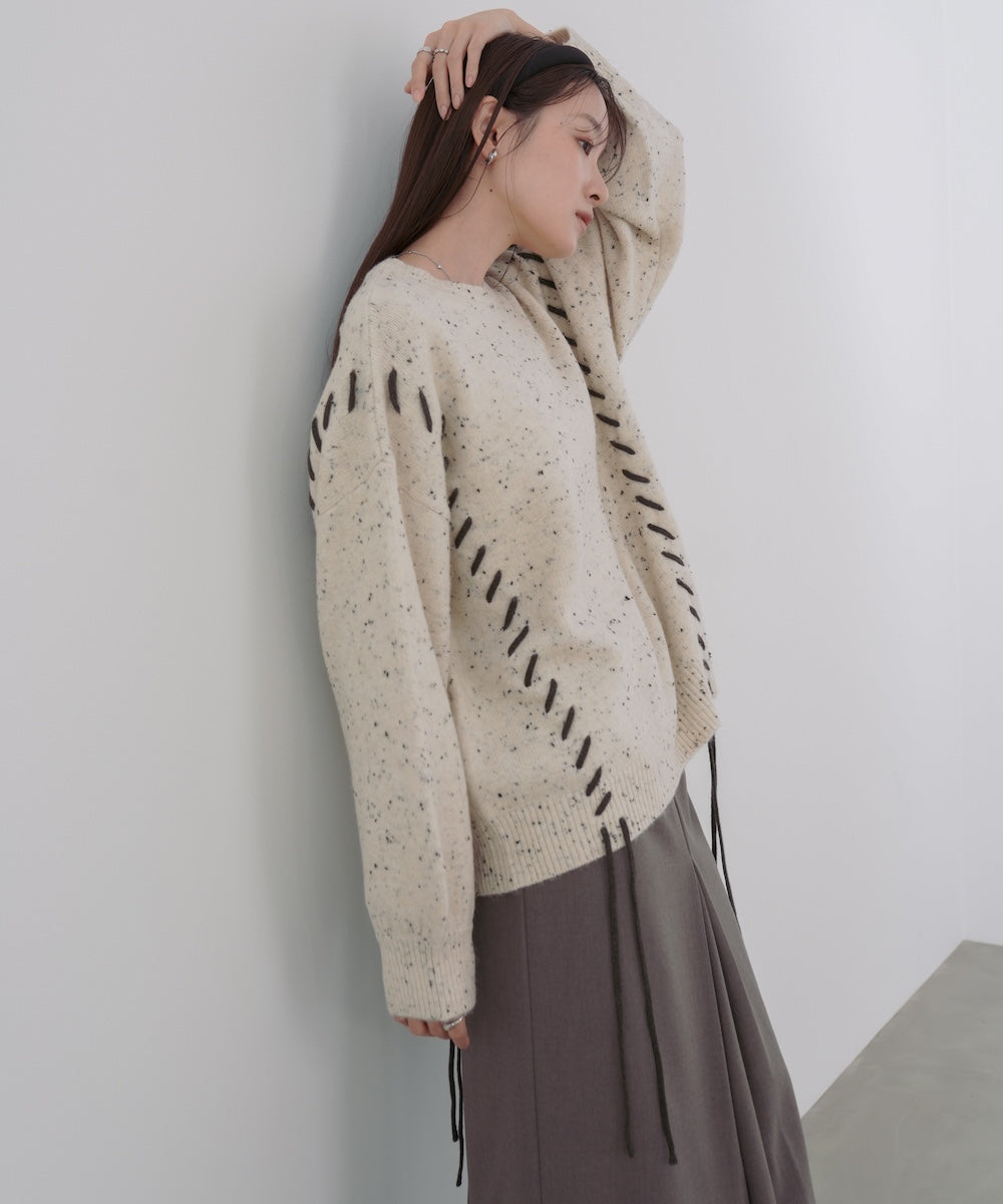 チョコッチップ編み上げトップス