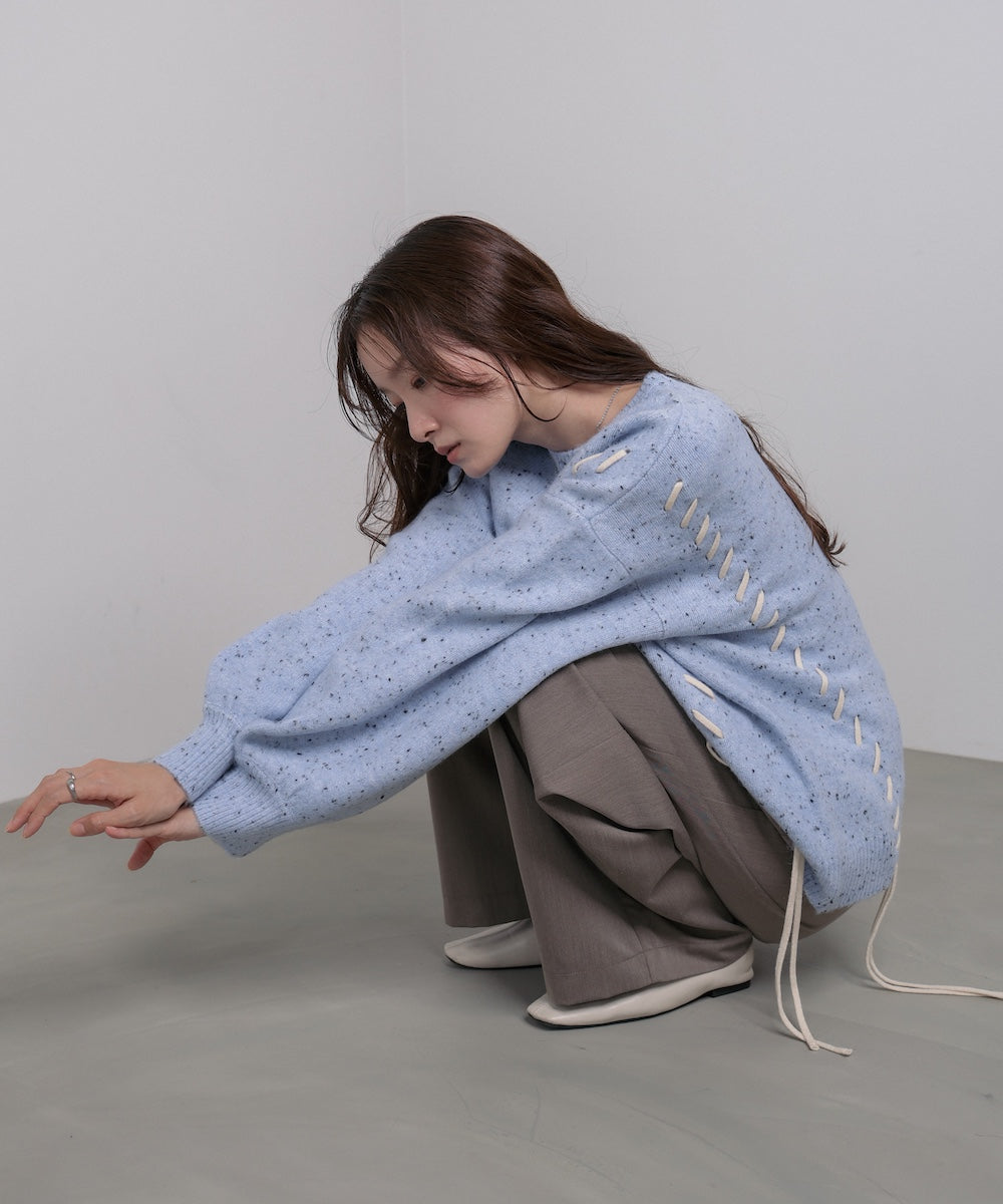 チョコッチップ編み上げトップス