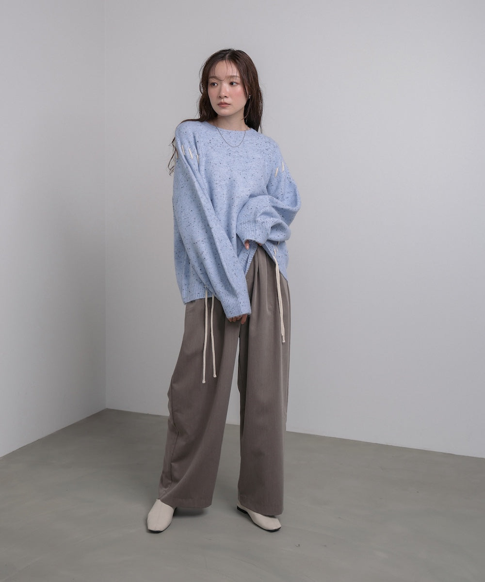 チョコッチップ編み上げトップス