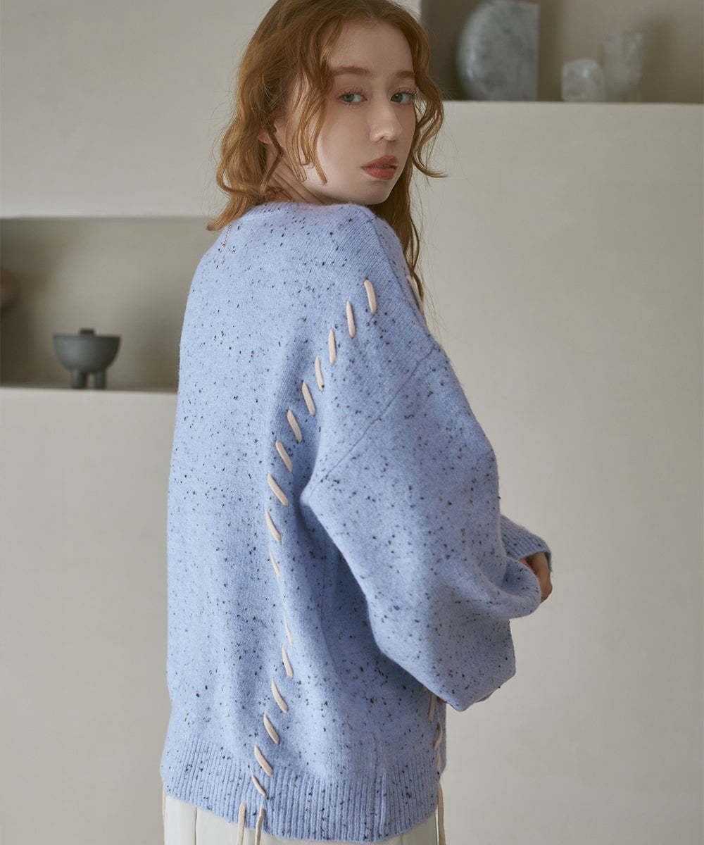 チョコッチップ編み上げトップス