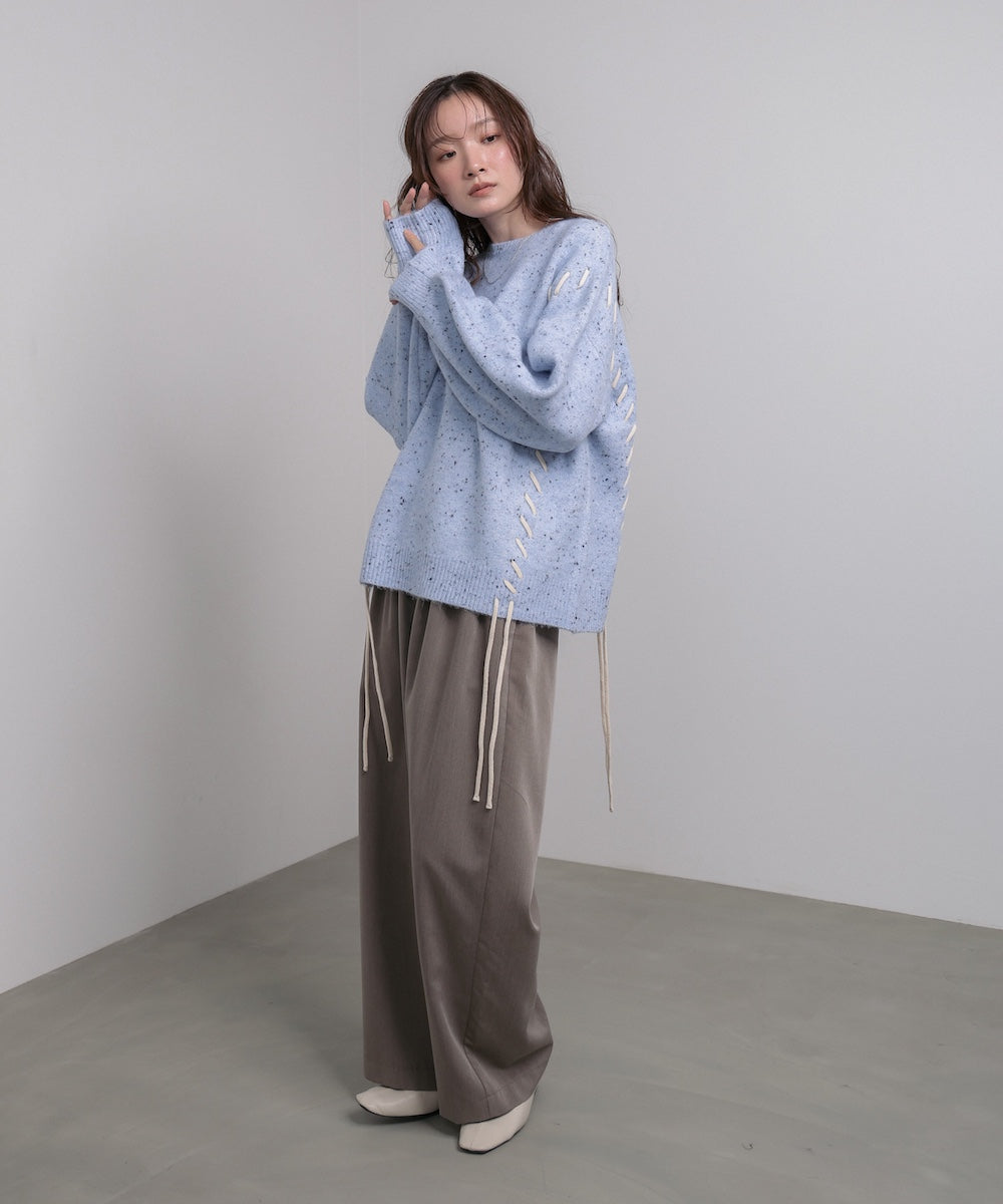 チョコッチップ編み上げトップス