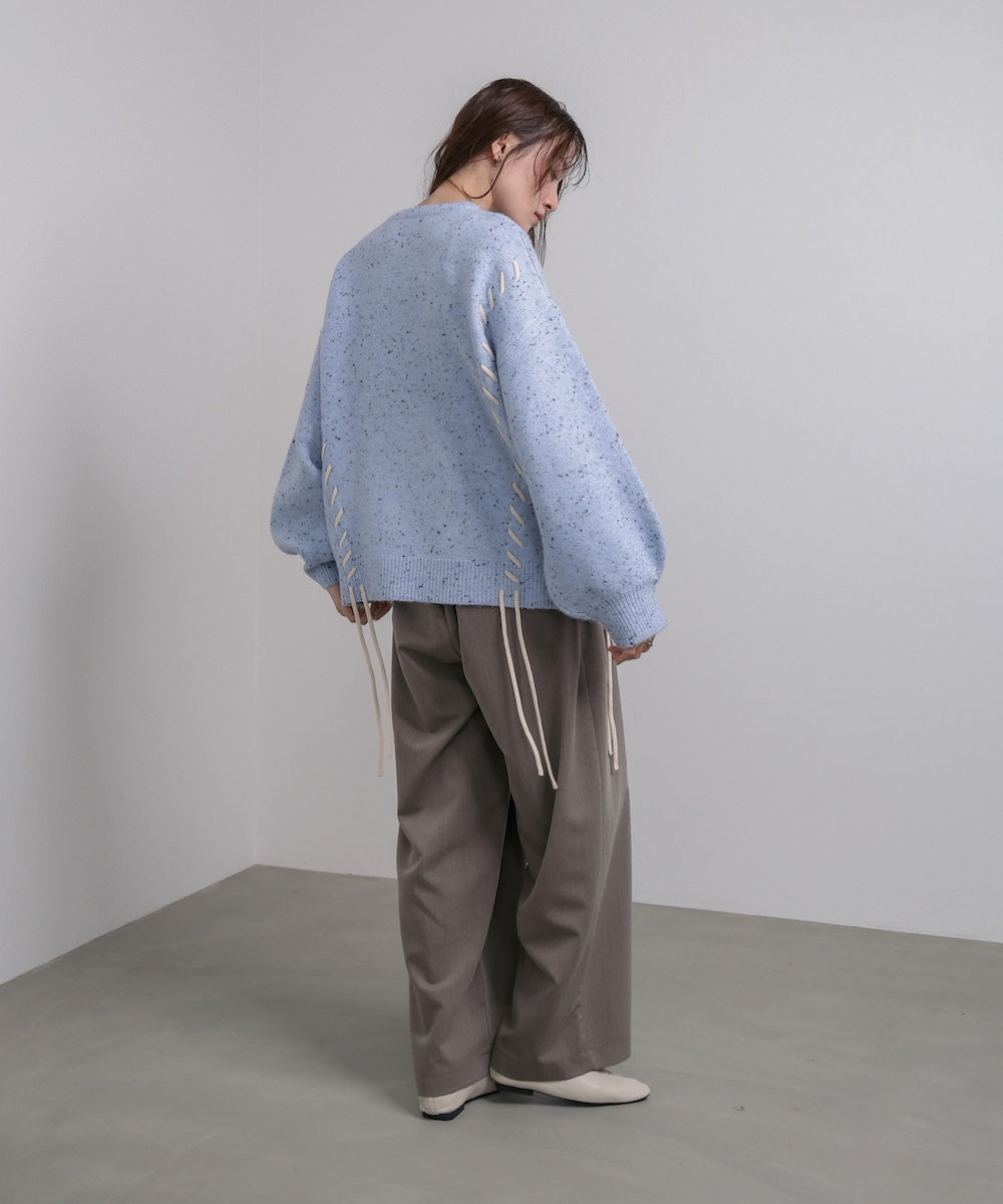 チョコッチップ編み上げトップス